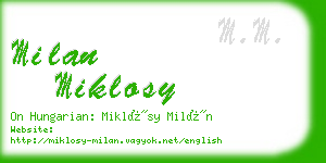 milan miklosy business card